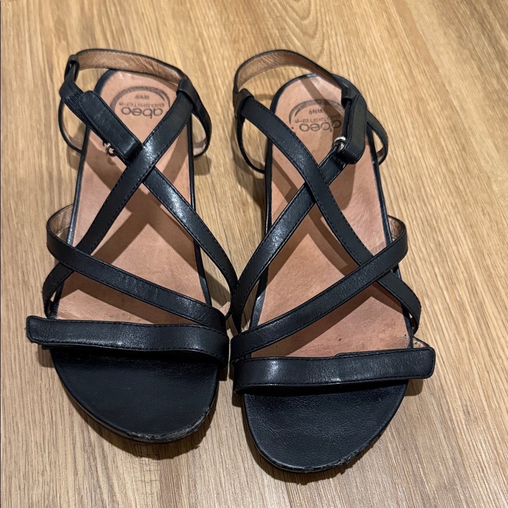 Abeo Black Strappy Samantha Sandals